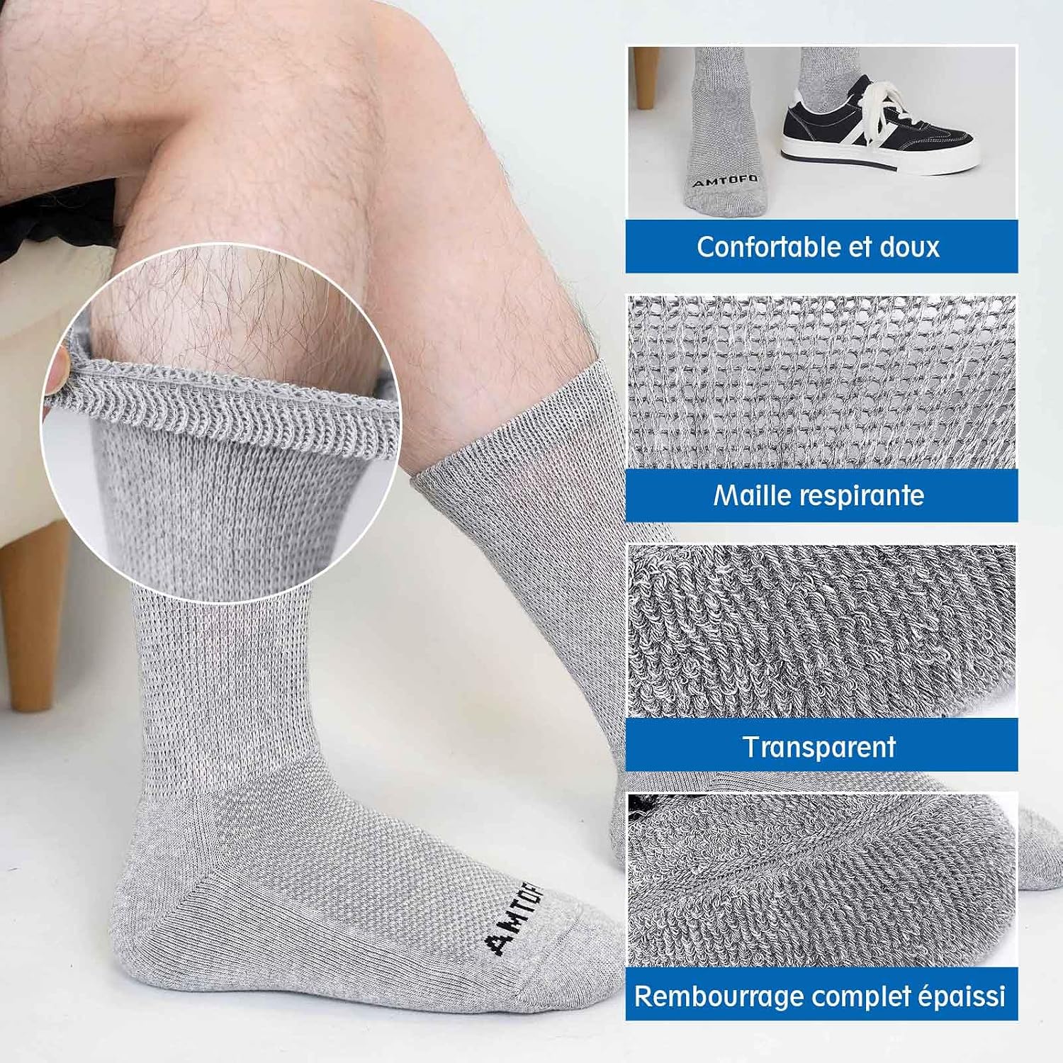 Thumbnail 4 de LOFIR Chaussettes Diabetiques 4 paires