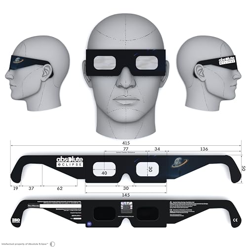 Detalle 1 de Gafas Eclipse Solar Homologadas Absolute Eclipse ISO 12312-2 CE EPI | Pack 6