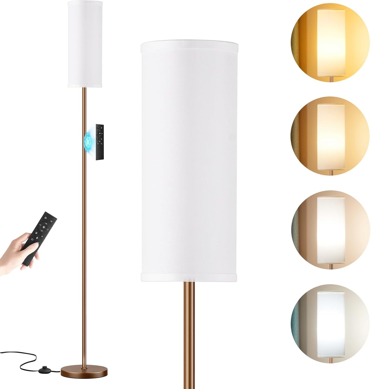 Detalle de Aooshine 64in Floor Lamp with Brown Pole