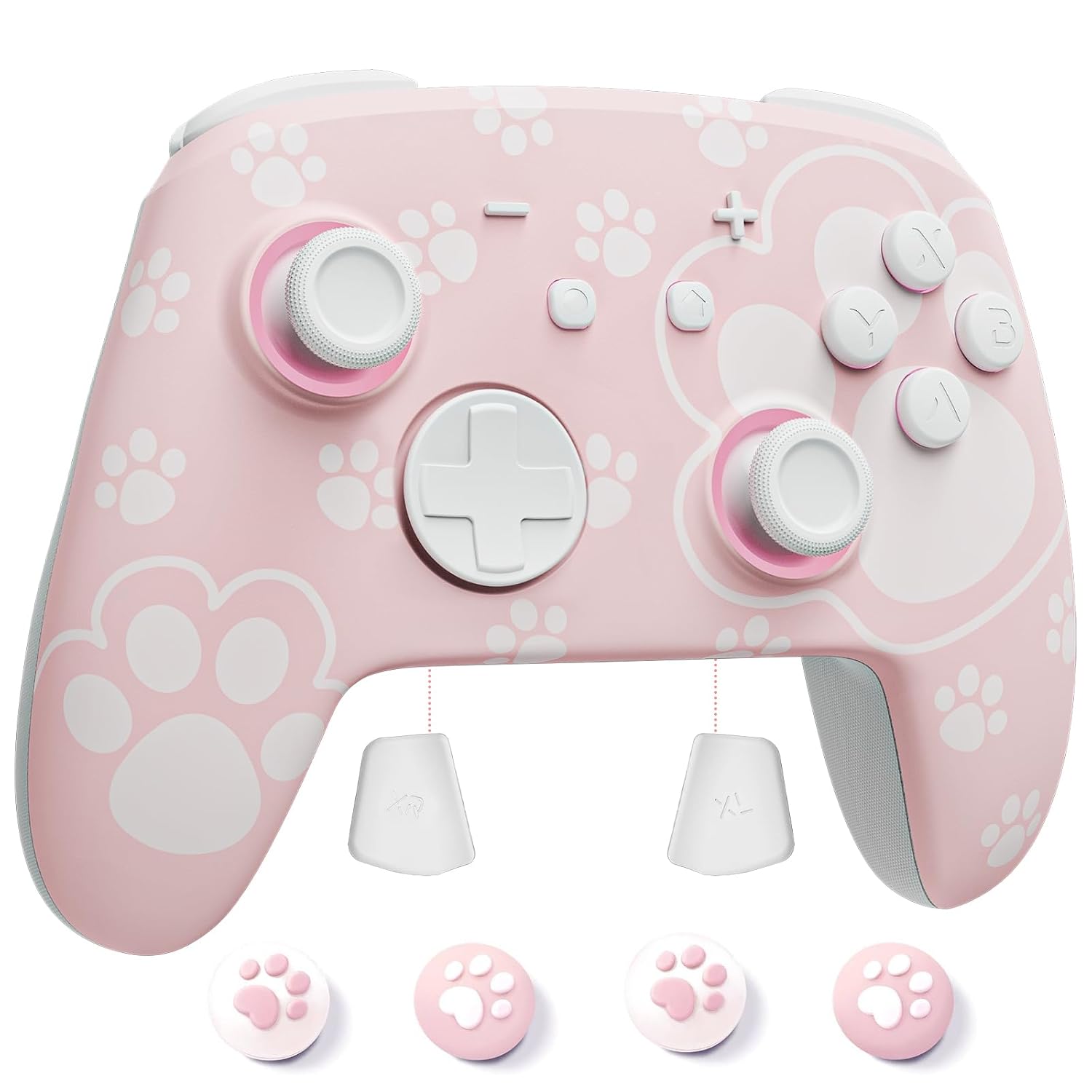 Detalle de PALPOW Switch 2 Pro Controller Wireless – Katzenpfote Rosa, kompatibel mit Switch 2/OLED/Lite