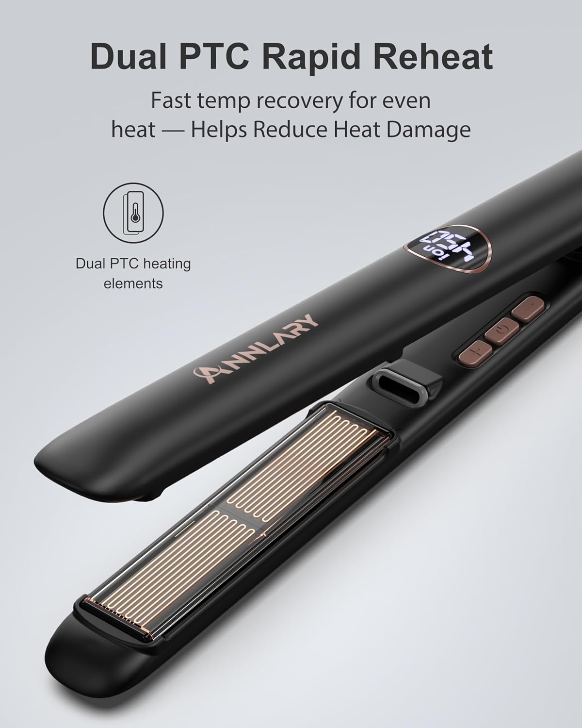 Detalle 2 de ANNLARY 1 Inch Hair Straightener & Curling Iron (2-in-1)