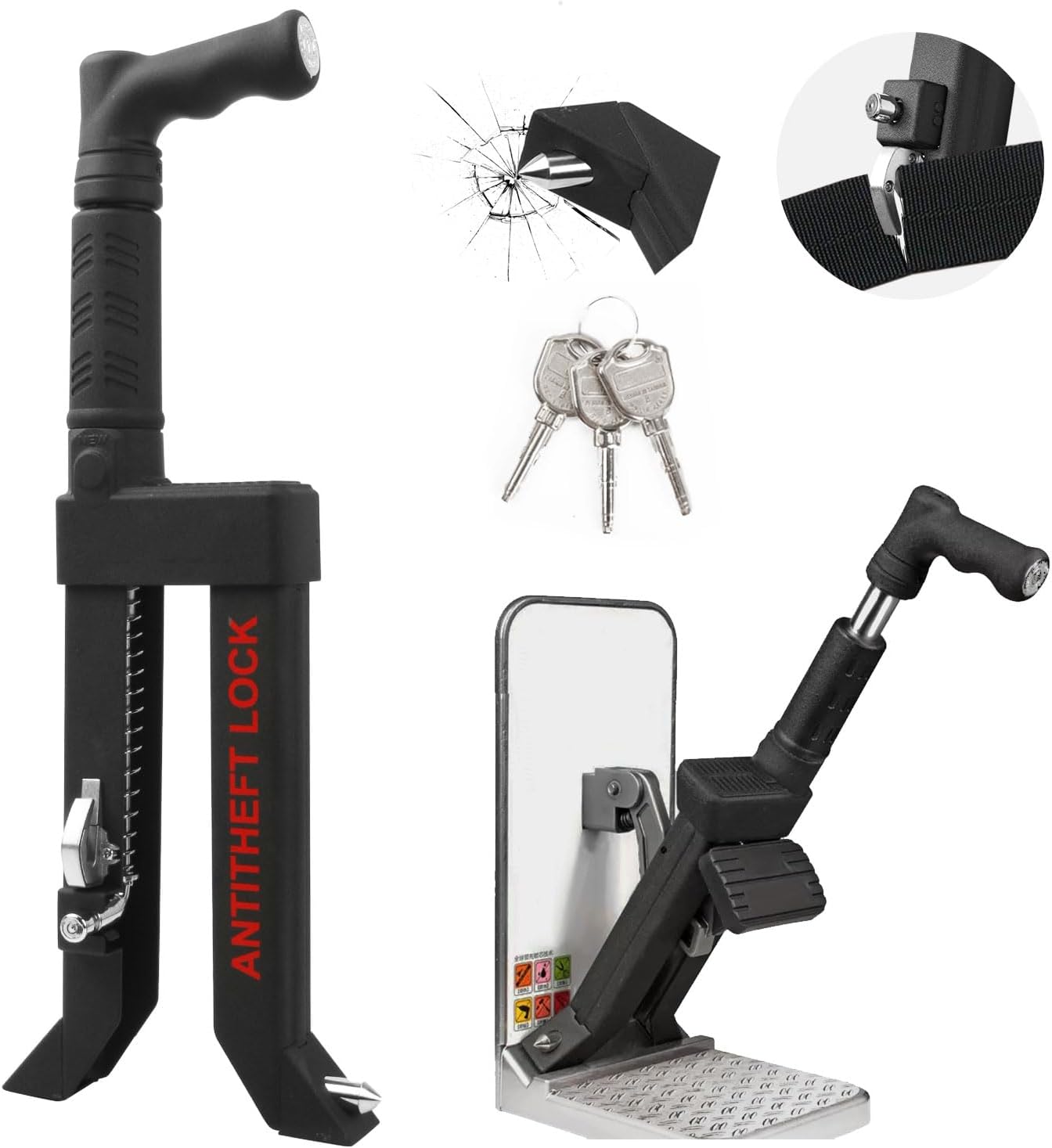Thumbnail 6 de OPSOOPI Brake Pedal Lock (V15) with Escape Hammer Window Breaker — Universal Anti-Theft Car Device