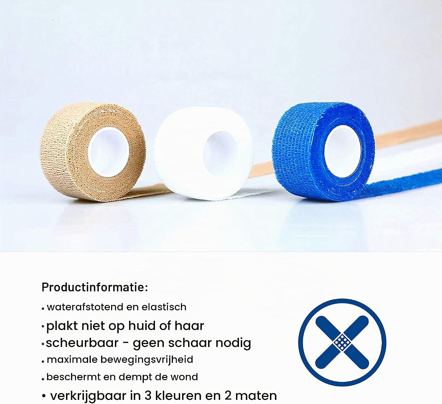 Detalle 2 de ACTIOMEDIC I 120.003.00001 snelverband, blauw, 3 cm x 7 m