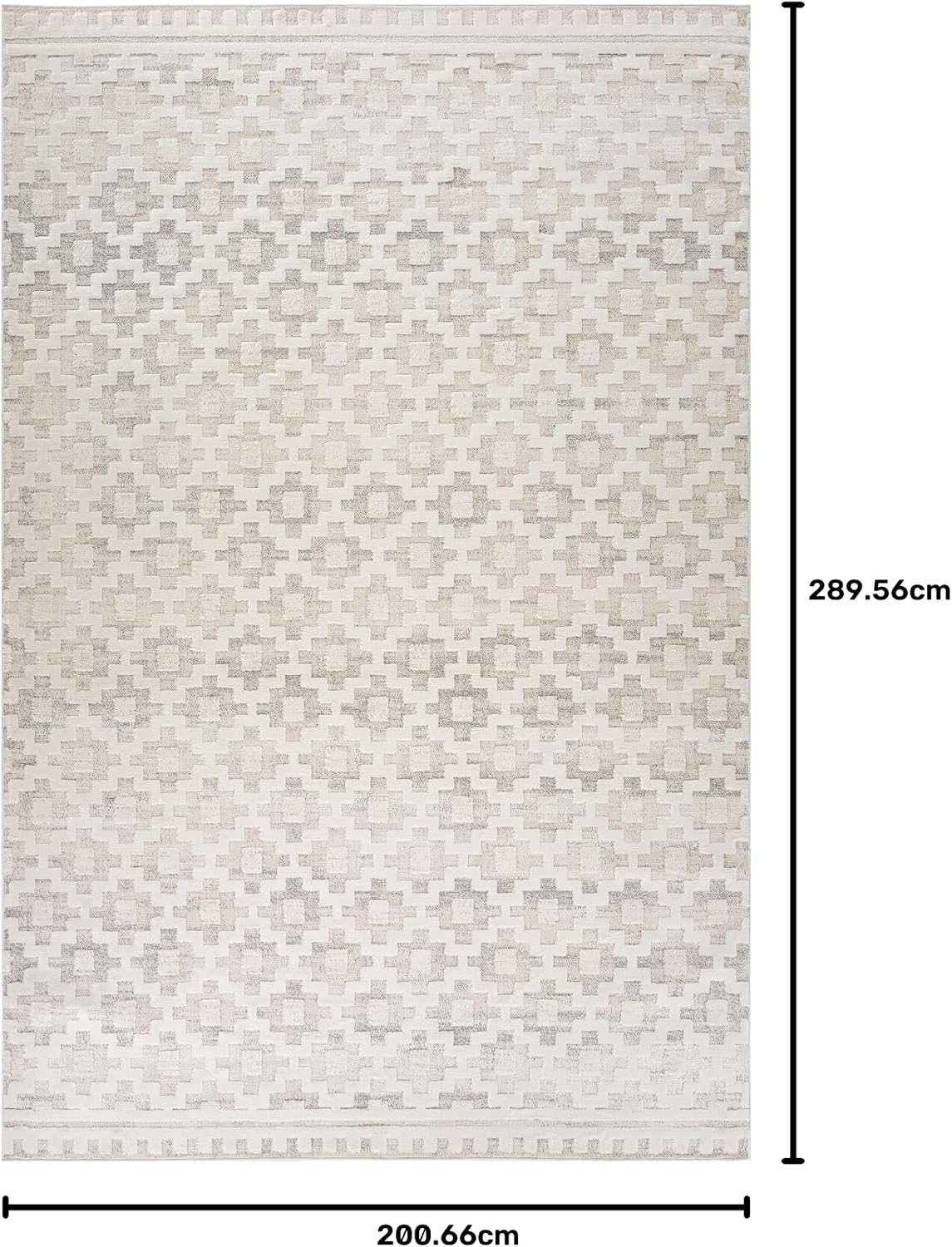 Detalle 2 de Rug Branch Astra Talis Geometric Area Rug, Beige & Cream, Washable, 7' x 10
