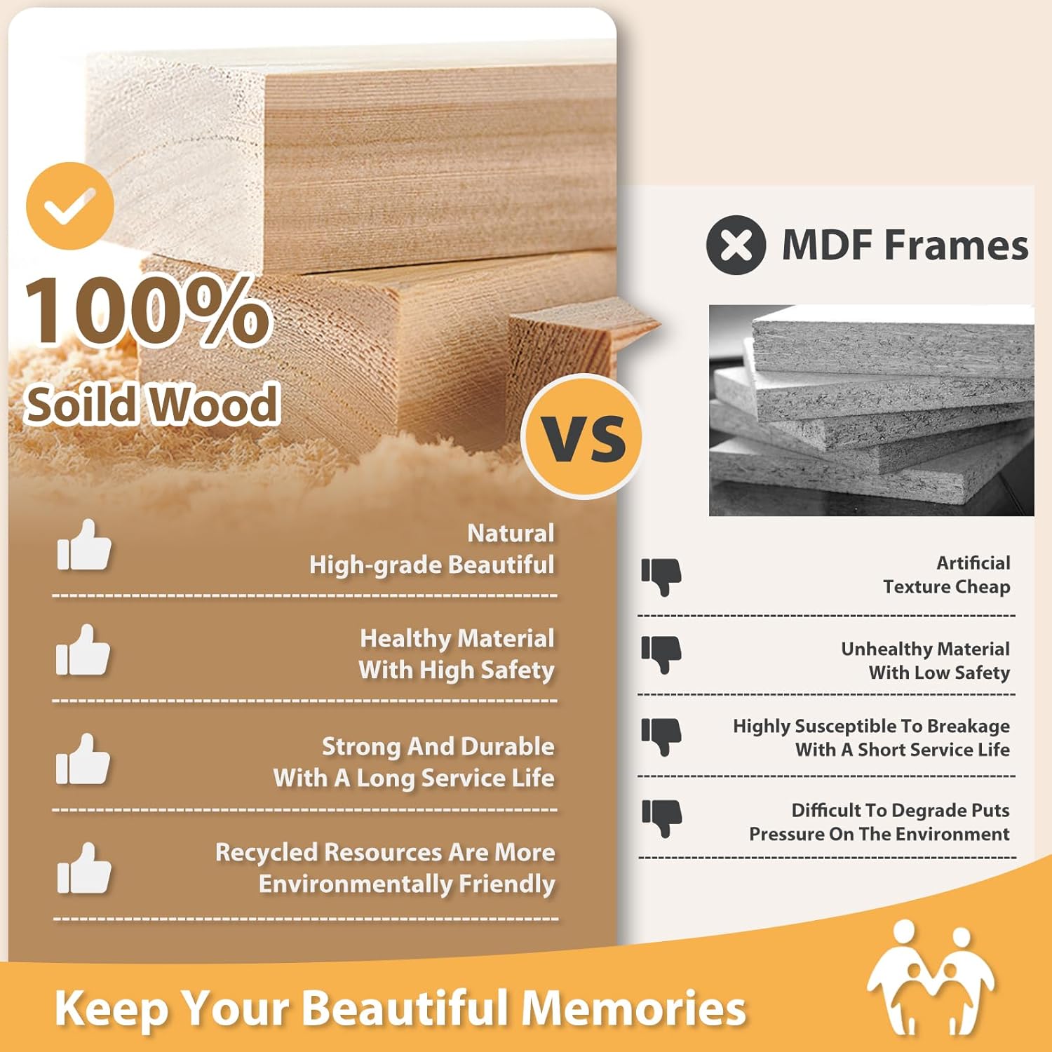Thumbnail 1 de EGOFINE 14x11 Solid Wood Photo Frame 4 Pack