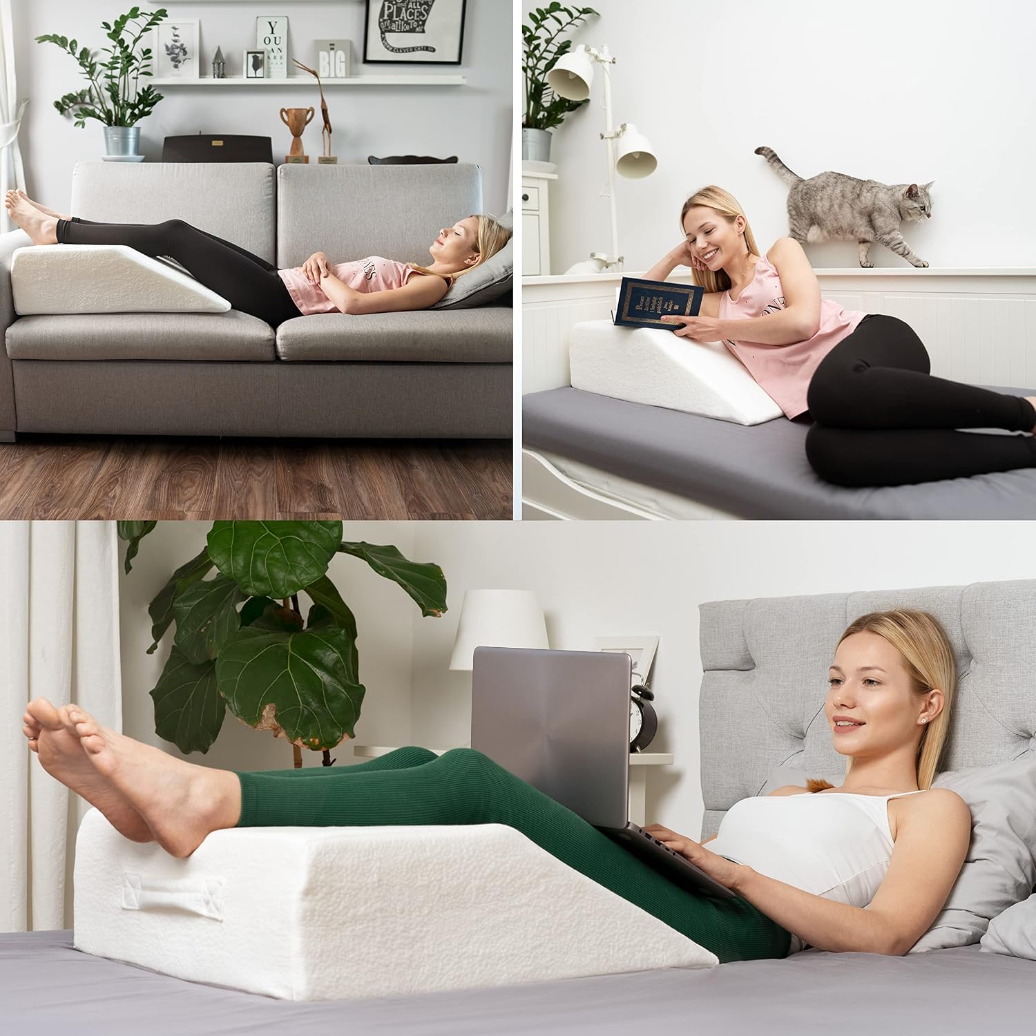 Thumbnail 5 de Dreamzie Ergonomisches Beinhochlagerungskissen 63x52x18 cm – Memory-Schaum, hypoallergen, Waschbar