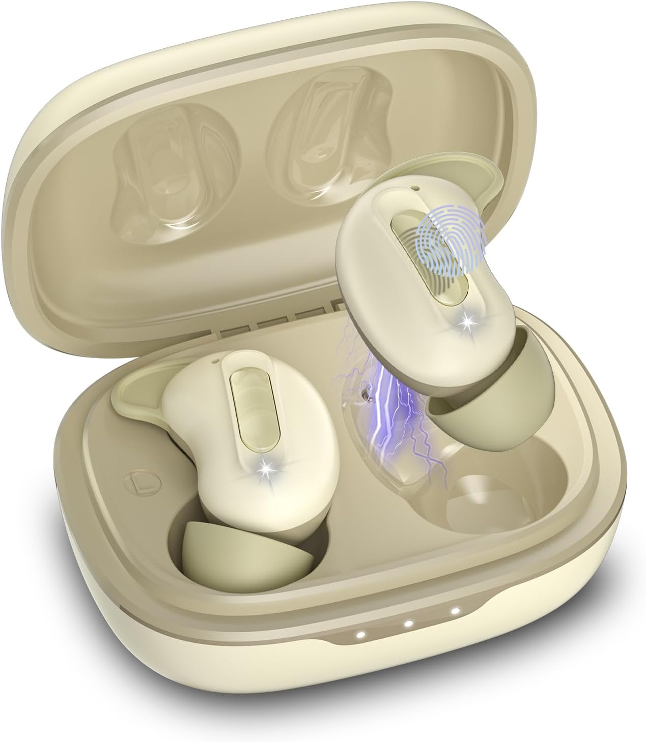Detalle de Bluetooth Schlafkopfhörer Khaki: In-Ear, kabellos mit ANC, 14,2 mm Treiber und Nachtmodus