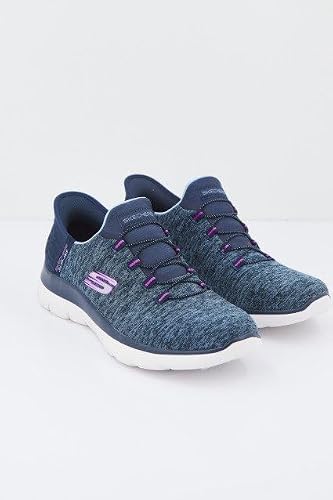 Detalle de Skechers Women's Summits Dazzling Haze, Navy (UK 6) – A Practical Slip-on for Everyday Comfort
