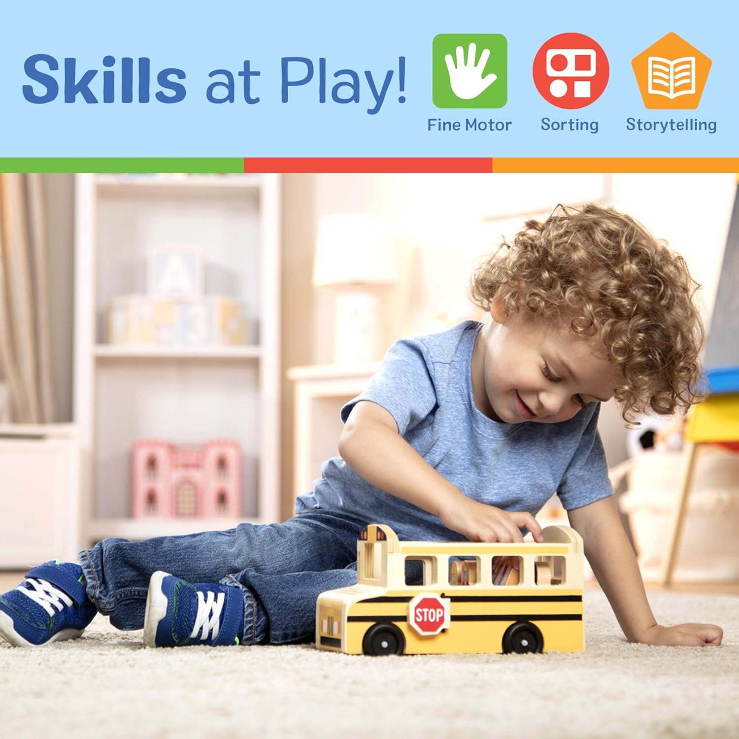 Detalle 2 de Melissa & Doug School Bus Wooden Play Set 8pc