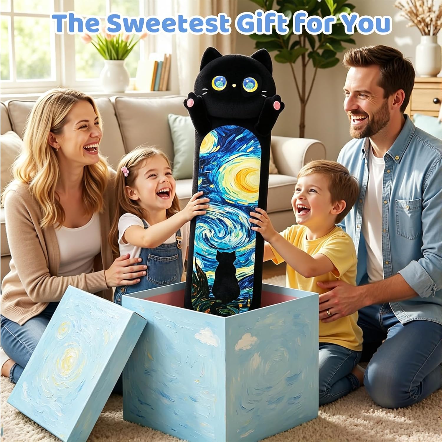Detalle de Mewaii Long Cat Plush: 5 Sizes for Cozy Hugs and Big, Soft Support