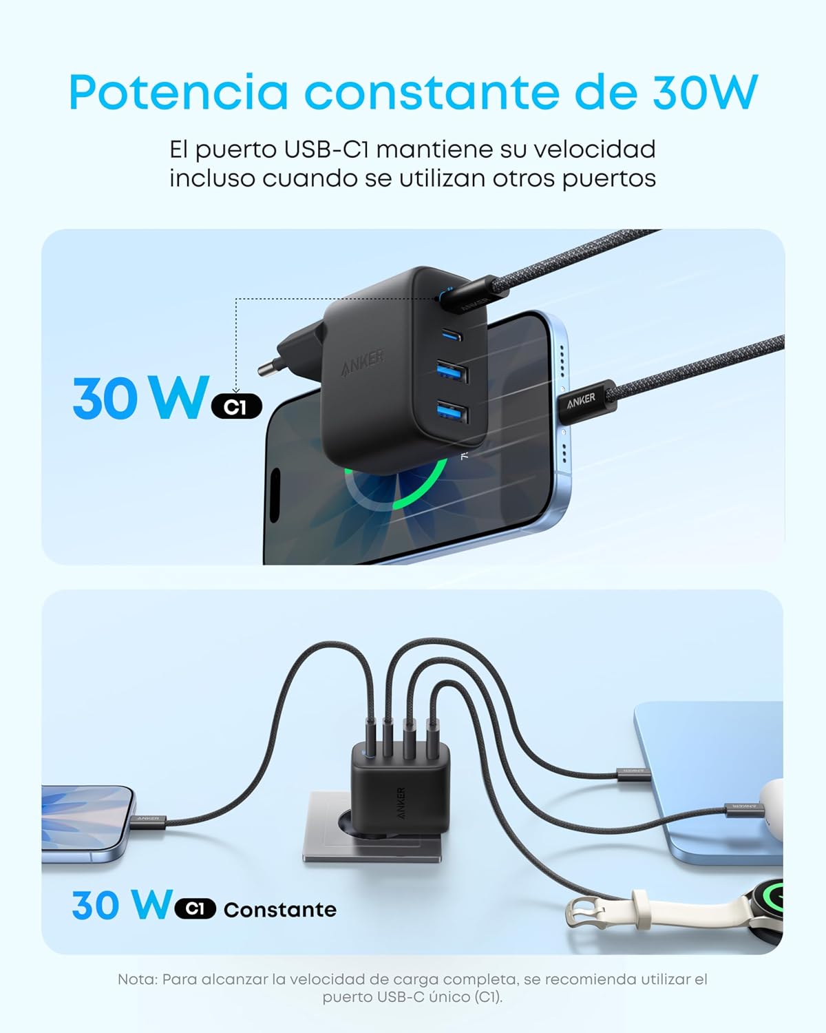 Thumbnail 3 de Anker Zolo Cargador 50 W carga rápida