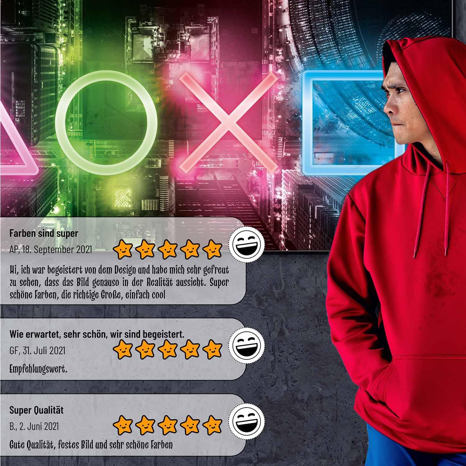 Detalle 2 de GOODS+GADGETS Poster Gamer XXL 100 x 45 cm – neon gamingposter