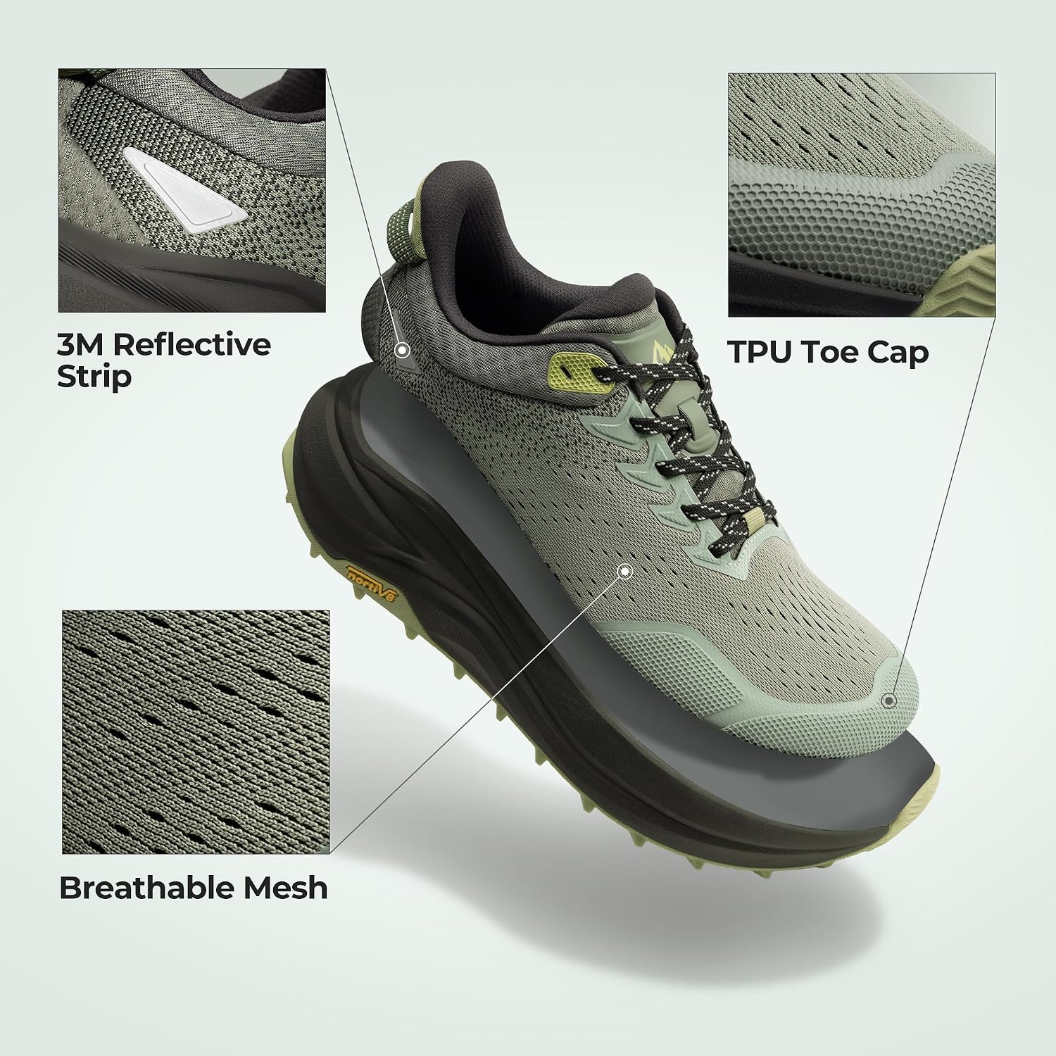 Thumbnail 4 de NORTIV 8 Wide Toe Box Trail Running Shoes