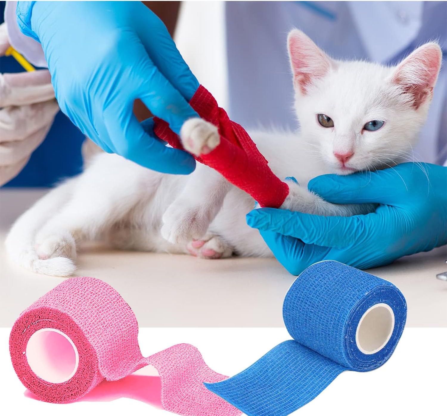 Thumbnail 4 de ANAMPION selbsthaftende Bandage (12 Rollen) 5 cm x 4,5 m – Vlies-Klebeband für Mensch & Tier