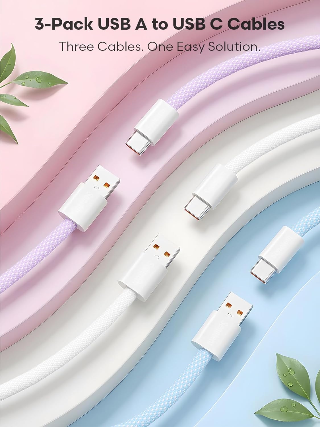 Thumbnail 1 de Senetem USB C Cable 3FT 3-Pack USB-C charger cord