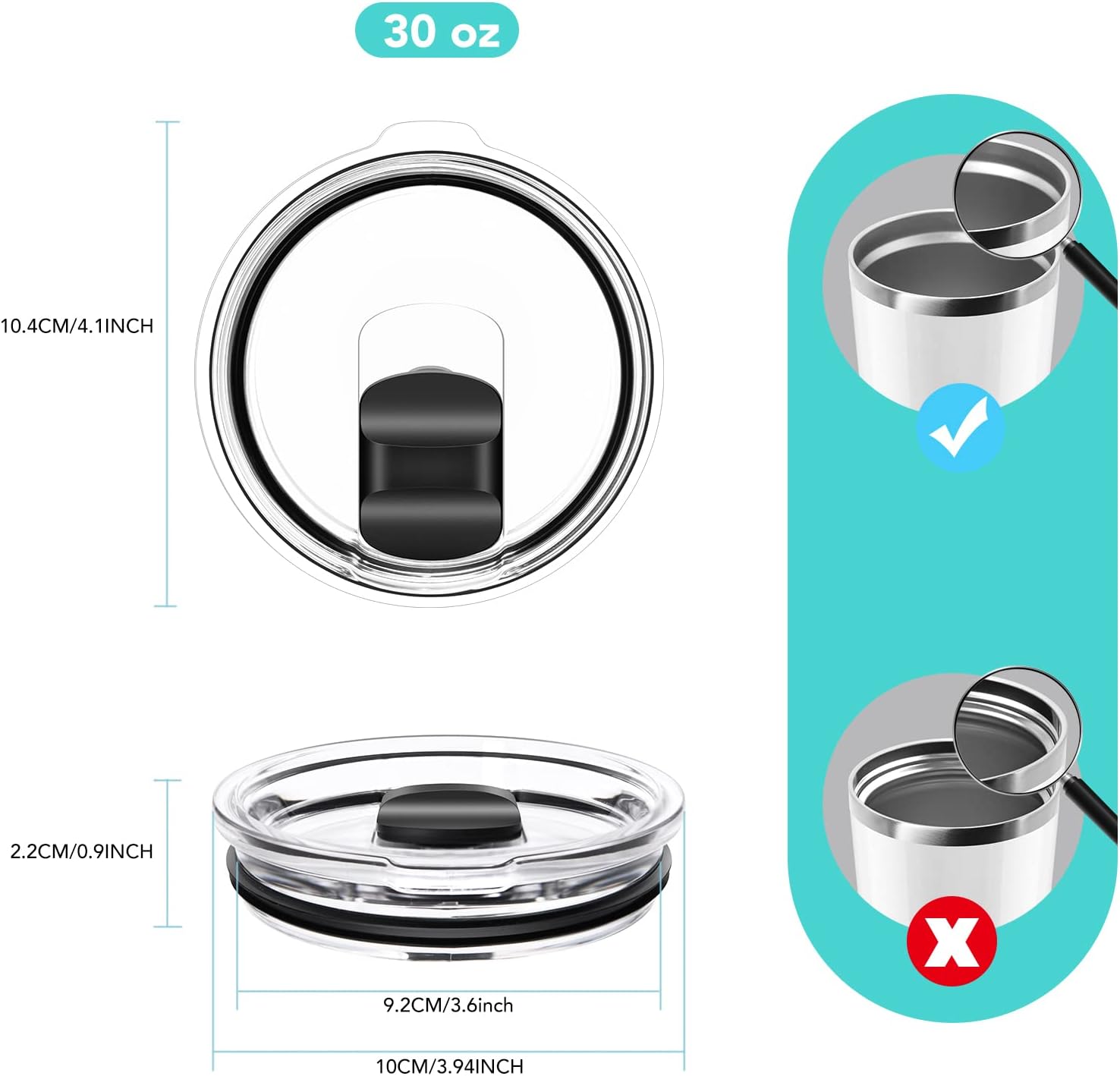 Detalle 2 de 30 oz Tumbler Lid Replacement, 2 Pack