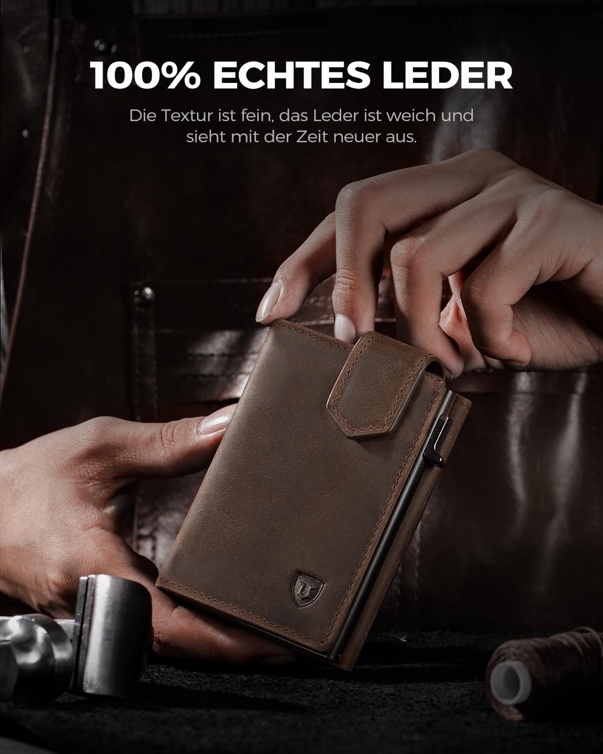 Detalle de LORZOR Kartenetui Slim Wallet für 10 Karten 👝