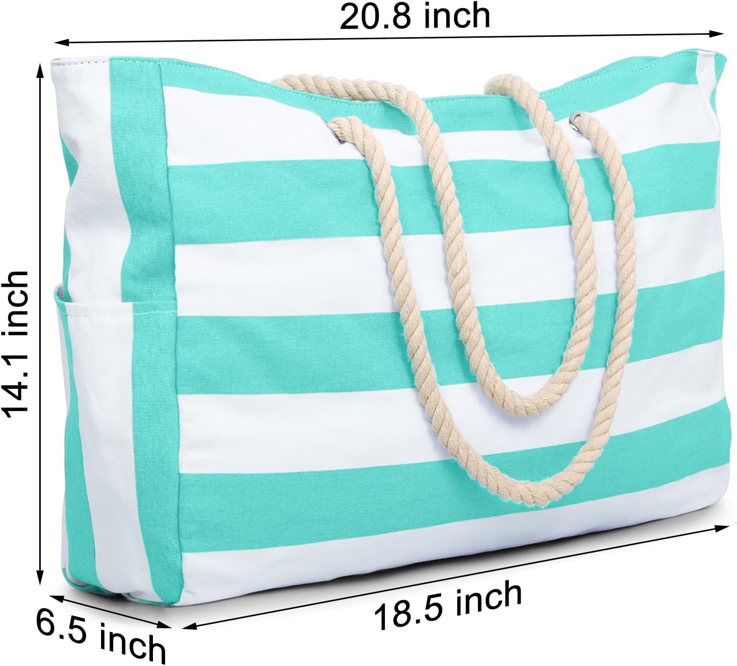 Thumbnail 5 de oscaurt Large Waterproof Beach Bag with Zip & Rope Handle (Large Capacity Tote)