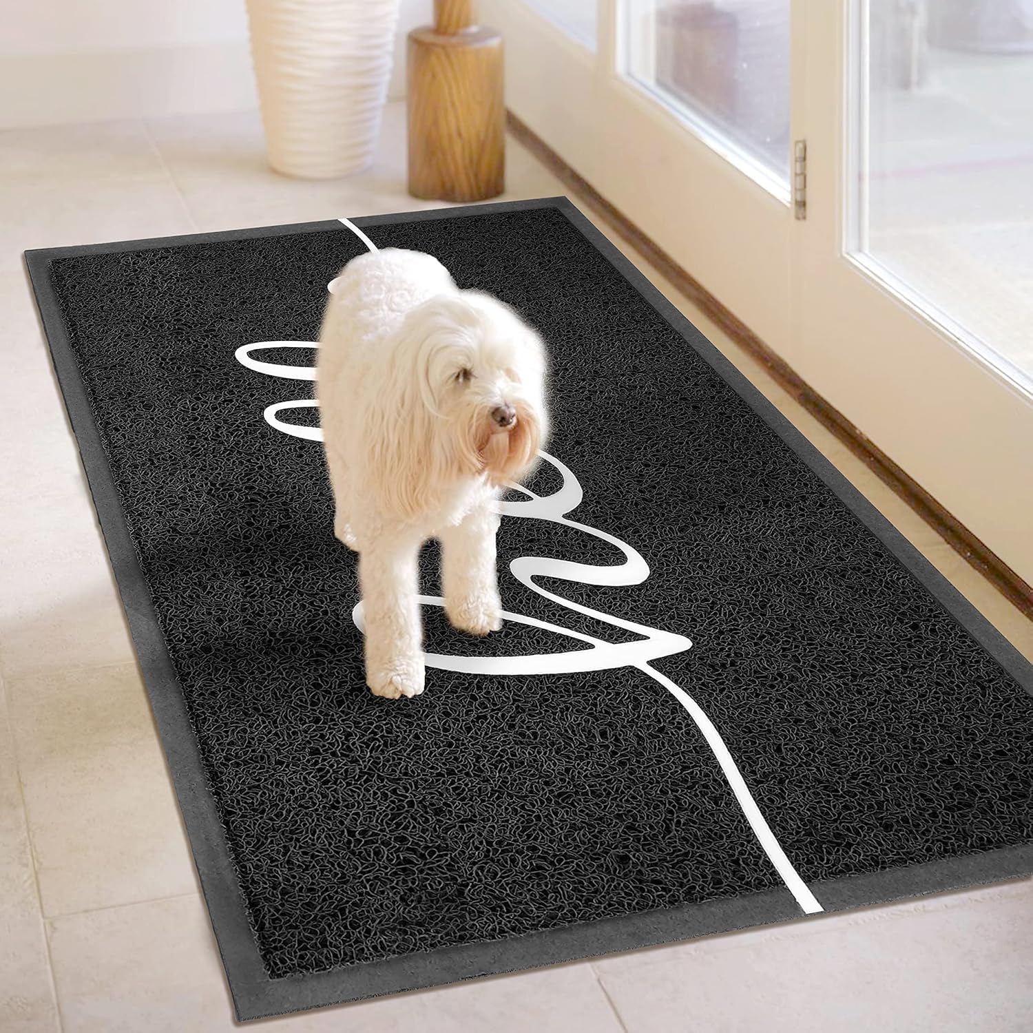 Detalle 2 de EARTHALL 48" x 32" Hello Doormat, Low-Profile PVC with Rubber Backing