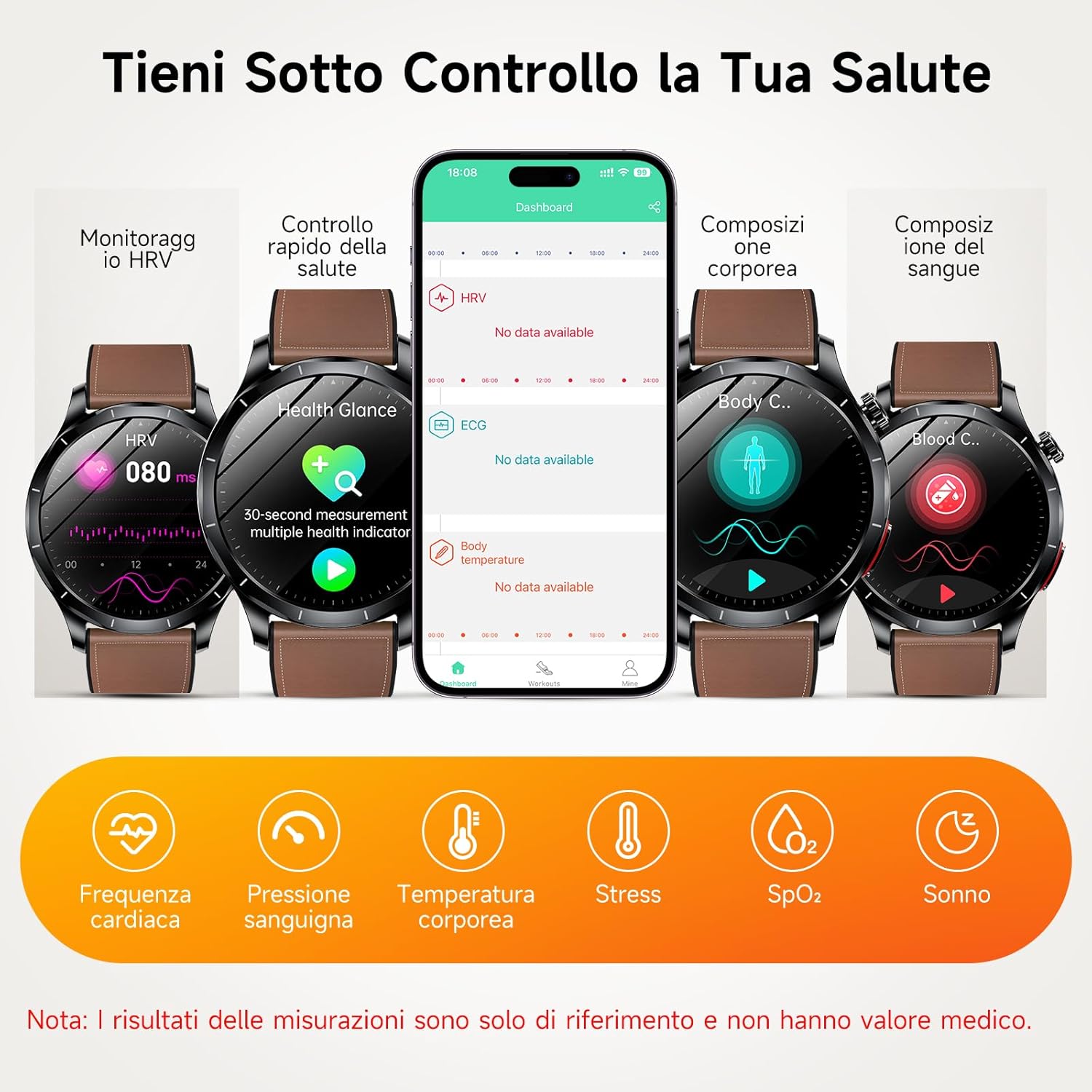 Thumbnail 2 de Lgnitek 2026 Smartwatch da Uomo con ECG/HRV/BMI/Acido Urico/Lipidi – Display AMOLED 1,43" e IP68