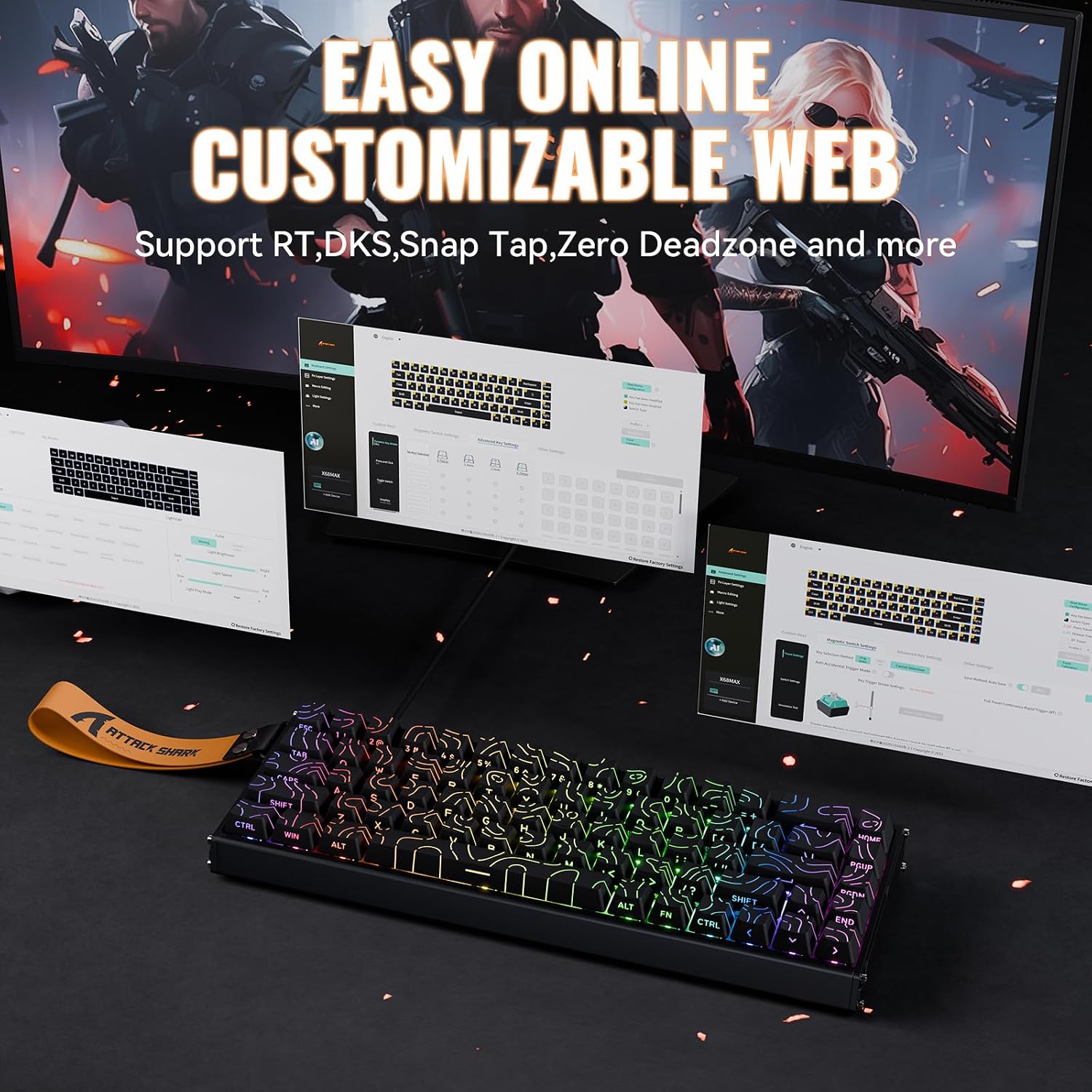 Detalle 2 de ATTACK SHARK X68 HE gaming keyboard
