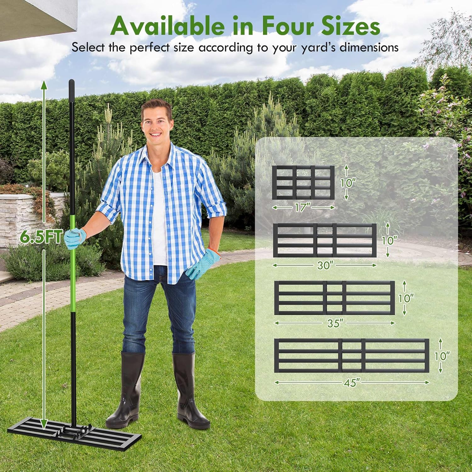 Detalle de Seeutek Lawn Leveling Rake 35" x 10
