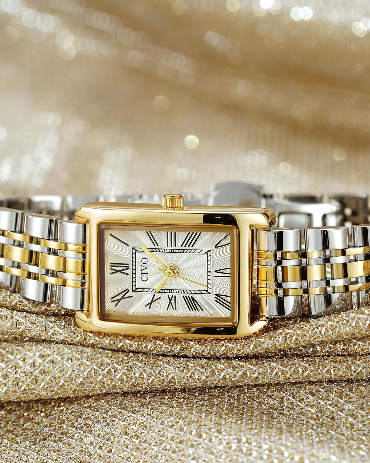 Detalle 2 de CIVO Vintage Damen Armbanduhr Rectangular