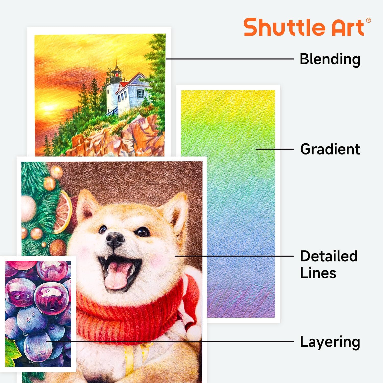 Thumbnail 6 de Shuttle Art 260 Colouring Pencils set (260 colours) in a tin box