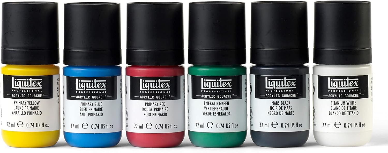 Detalle 2 de Liquitex 3699322 farby akrylowe typu gwasz, 6 × 22 ml, matowe