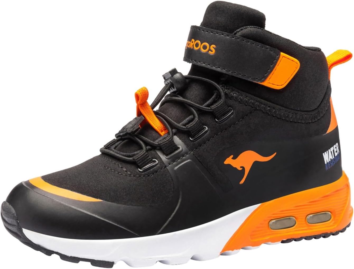 Detalle de KangaROOS Jungen Kx-hydro Sneaker – Jet Black Neon Orange, Größe 35 EU