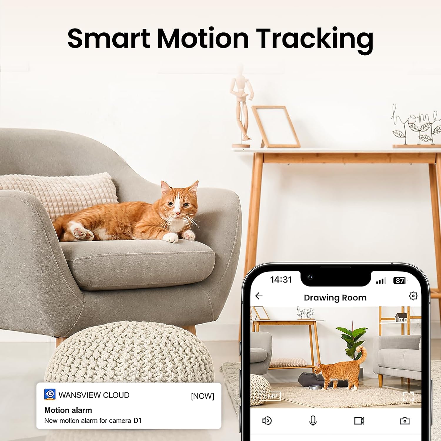 Thumbnail 4 de Cinnado D1 2K Home Security Camera with 360° motion