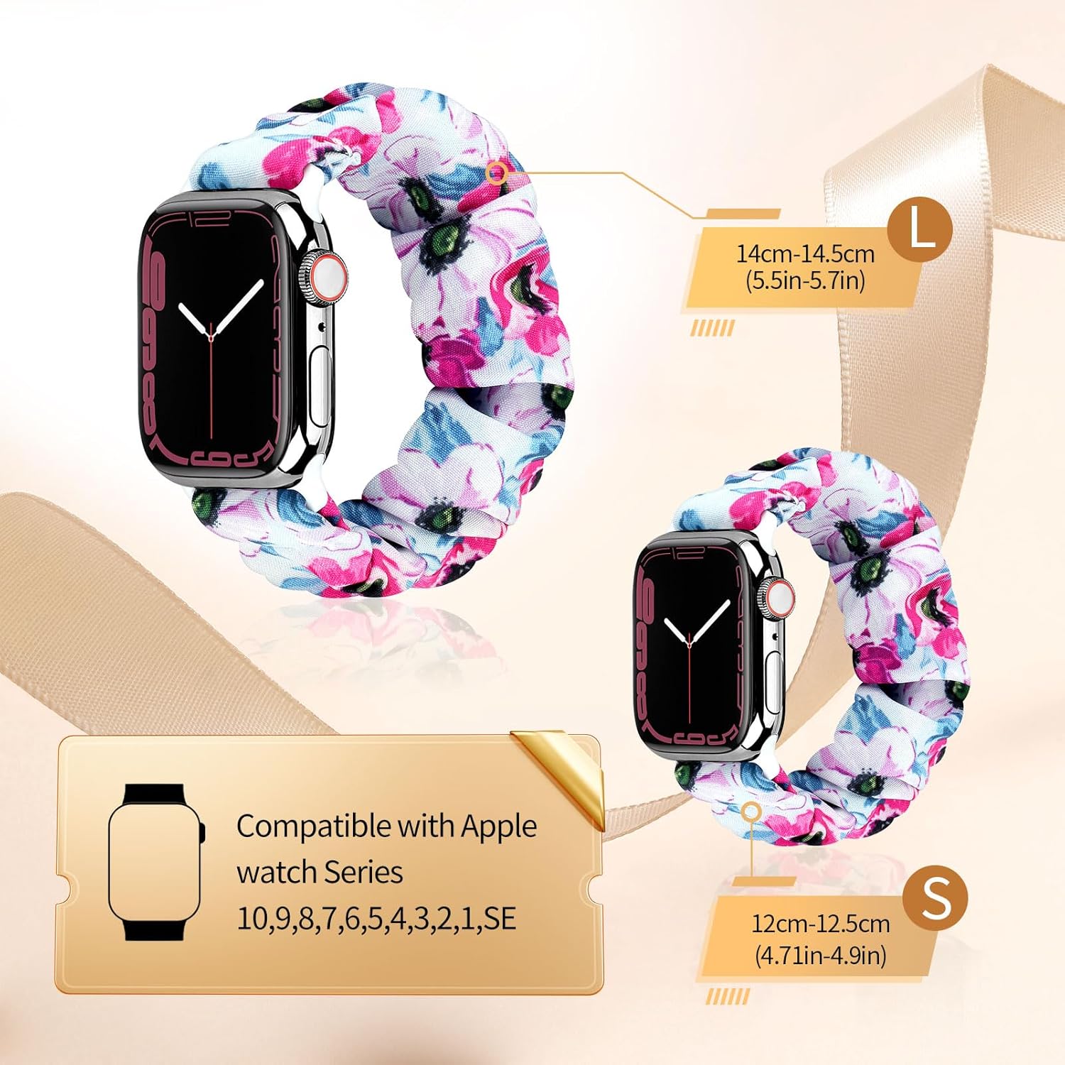 Thumbnail 2 de Ecogbd Elastic Scrunchie Strap for Apple Watch
