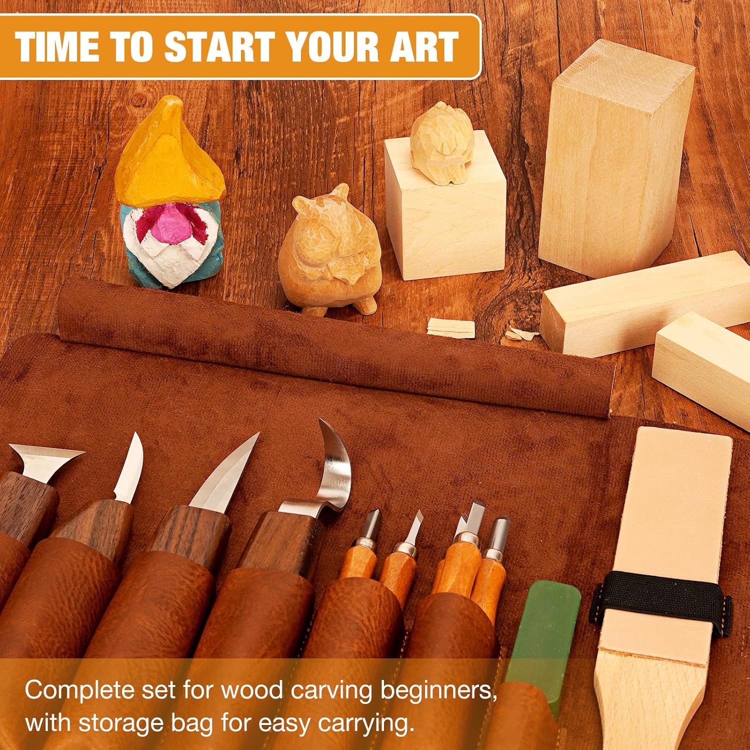 Detalle 2 de Wood Carving Kit with 6 Basswood Blocks