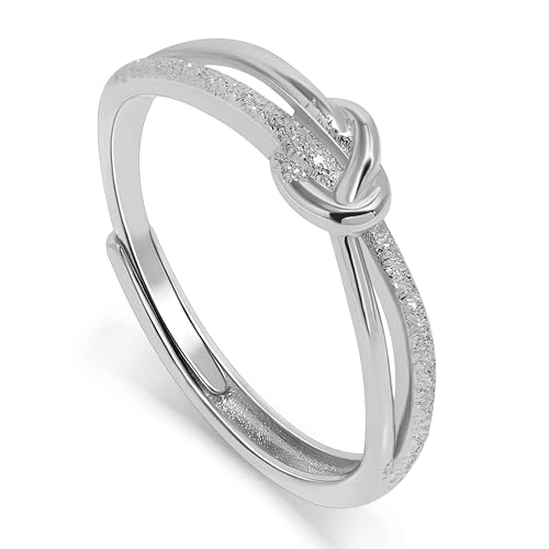 Detalle de Meissa Knotenringe für Damen – Silberner Mutter-Tochter Ring aus 925er Sterling Silber