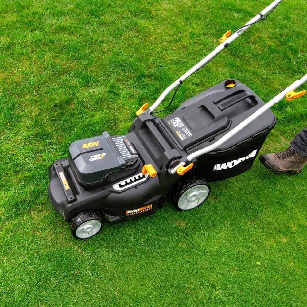 Thumbnail 2 de WORX Tondeuse à Gazon sans Fil 40V WG737E – Surface max 600 m², 37 cm, 2 batteries 4Ah + chargeur rapide