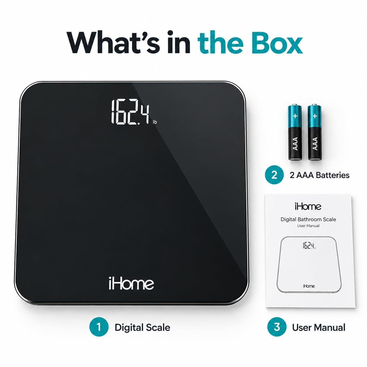 Thumbnail 6 de iHome Digital Scale: 0.1 lb Precision, 400 lb Capacity