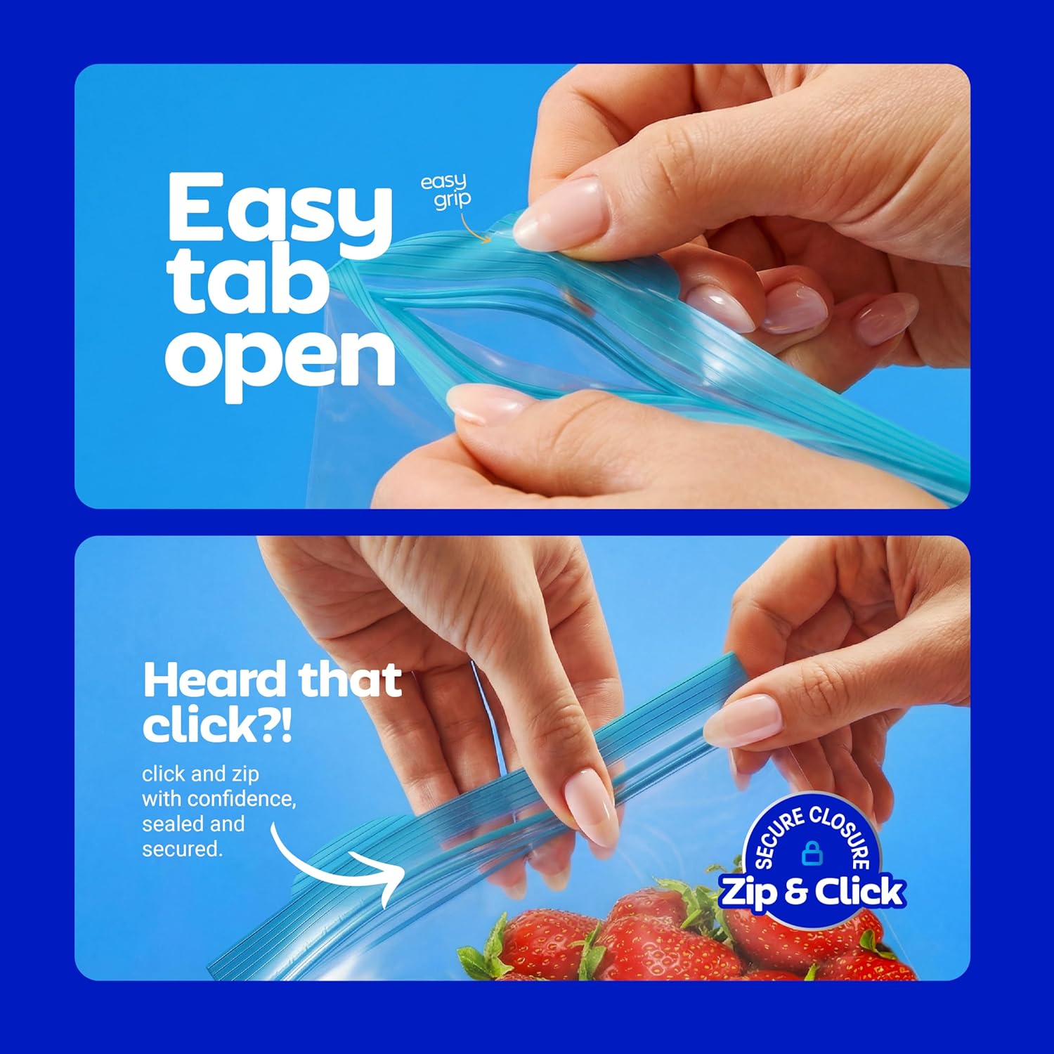 Thumbnail 3 de Quart Freezer Bags - Double Zipper Seal, 150 Count (2 Packs of 75) – Reusable BPA-Free Microwave-Safe Freezer Pouches