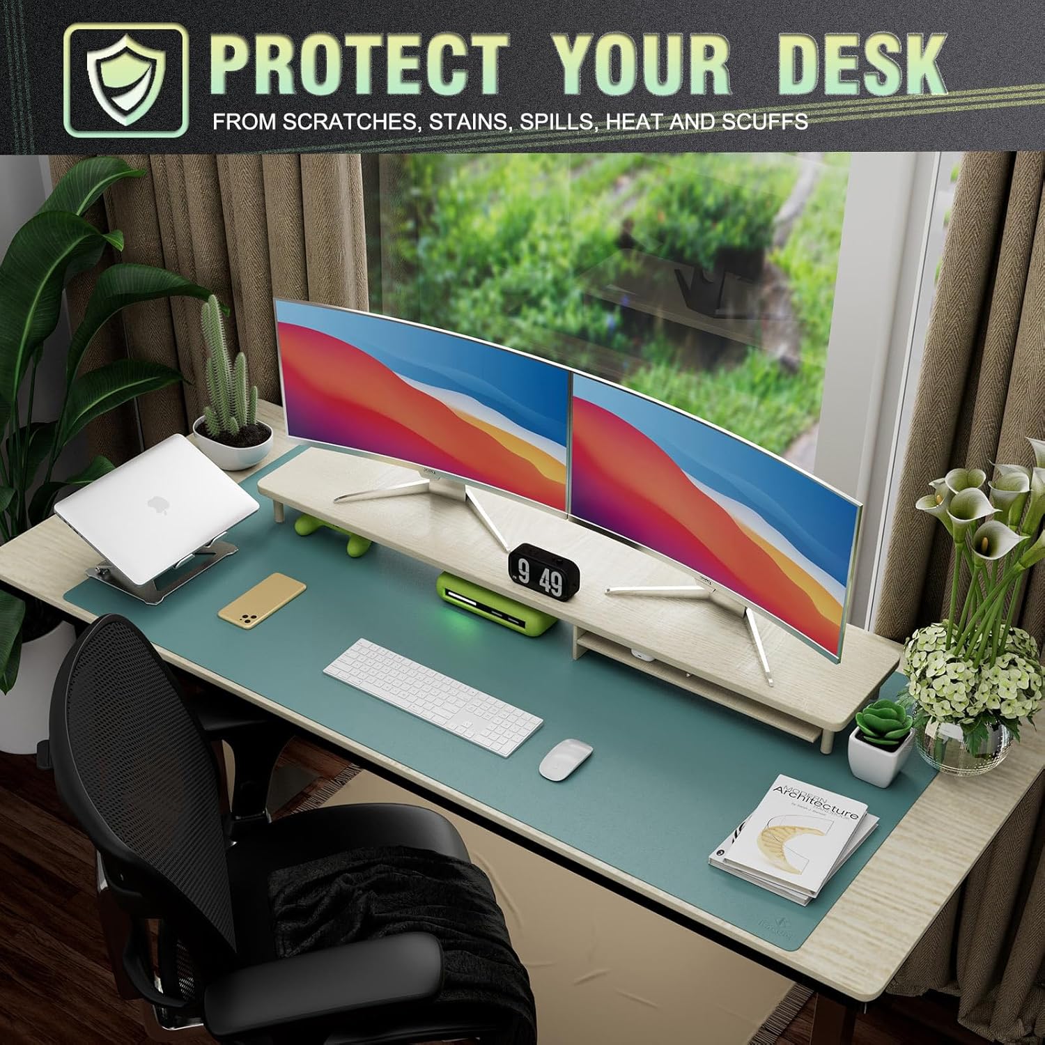 Detalle 2 de K KNODEL Large Leather Desk Mat 120x60cm