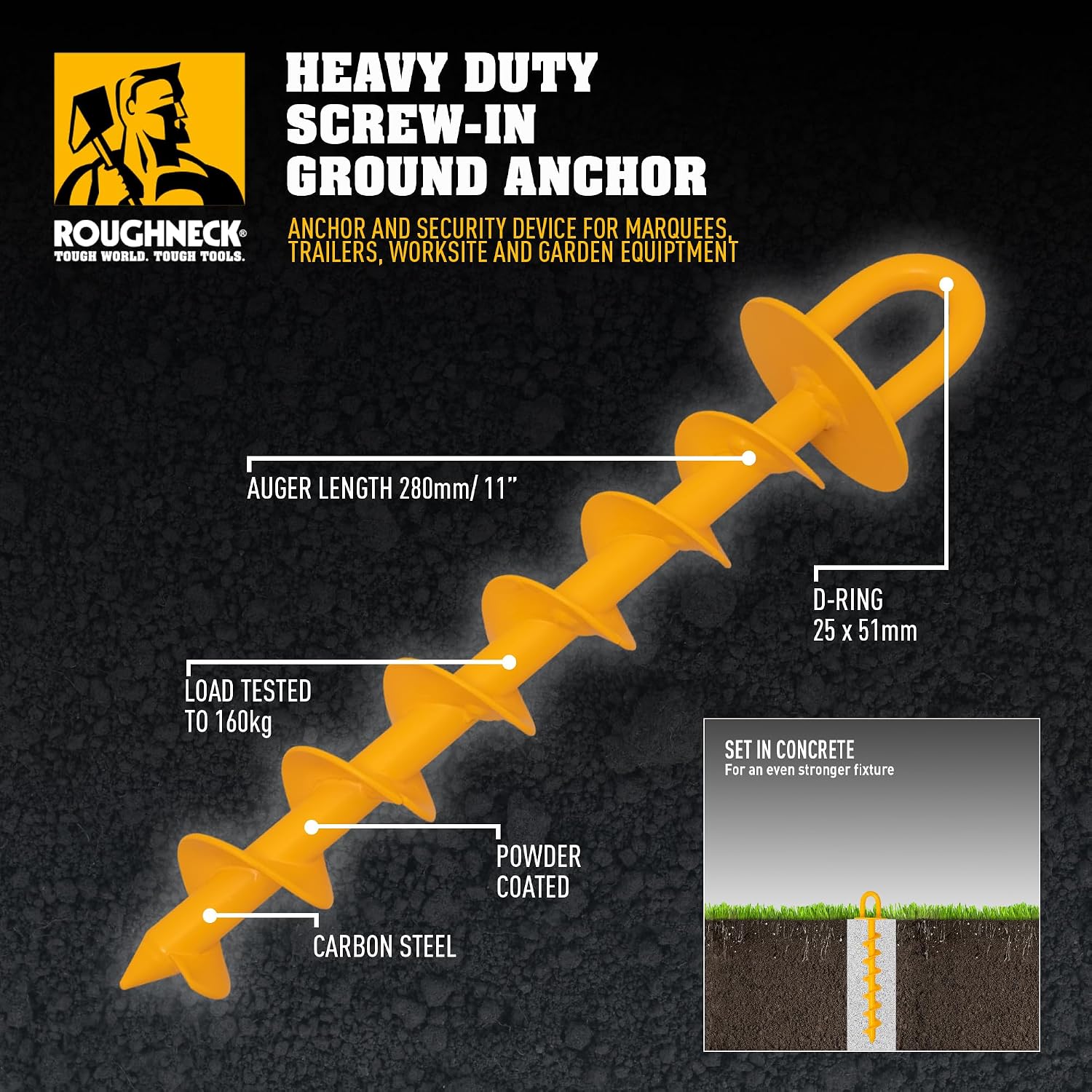 Detalle de Roughneck Heavy Duty Ground Anchor 340mm (13.5") – Load Tested to 160kg