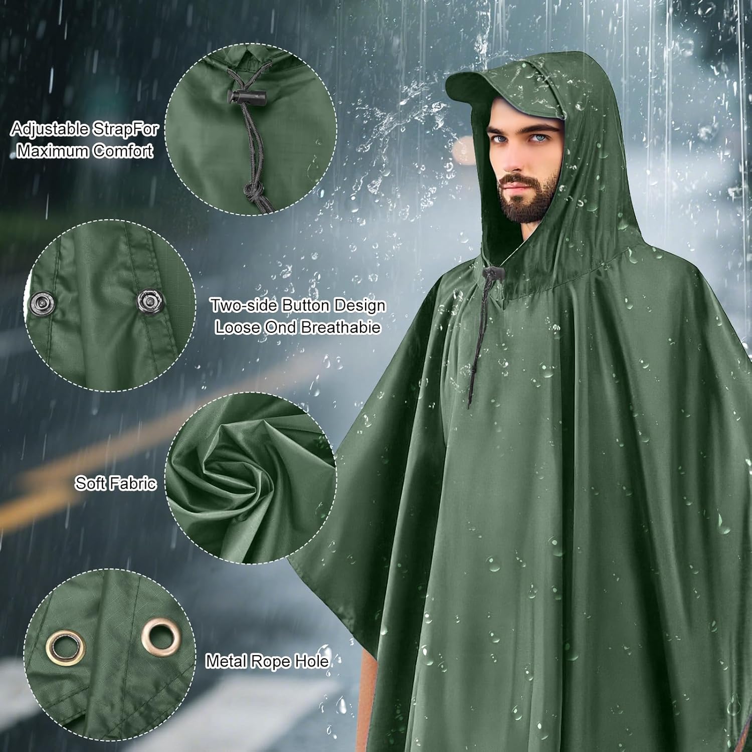 Thumbnail 4 de IBOPUXIU Mantella Antipioggia: leggera, riutilizzabile e versatile per outdoor