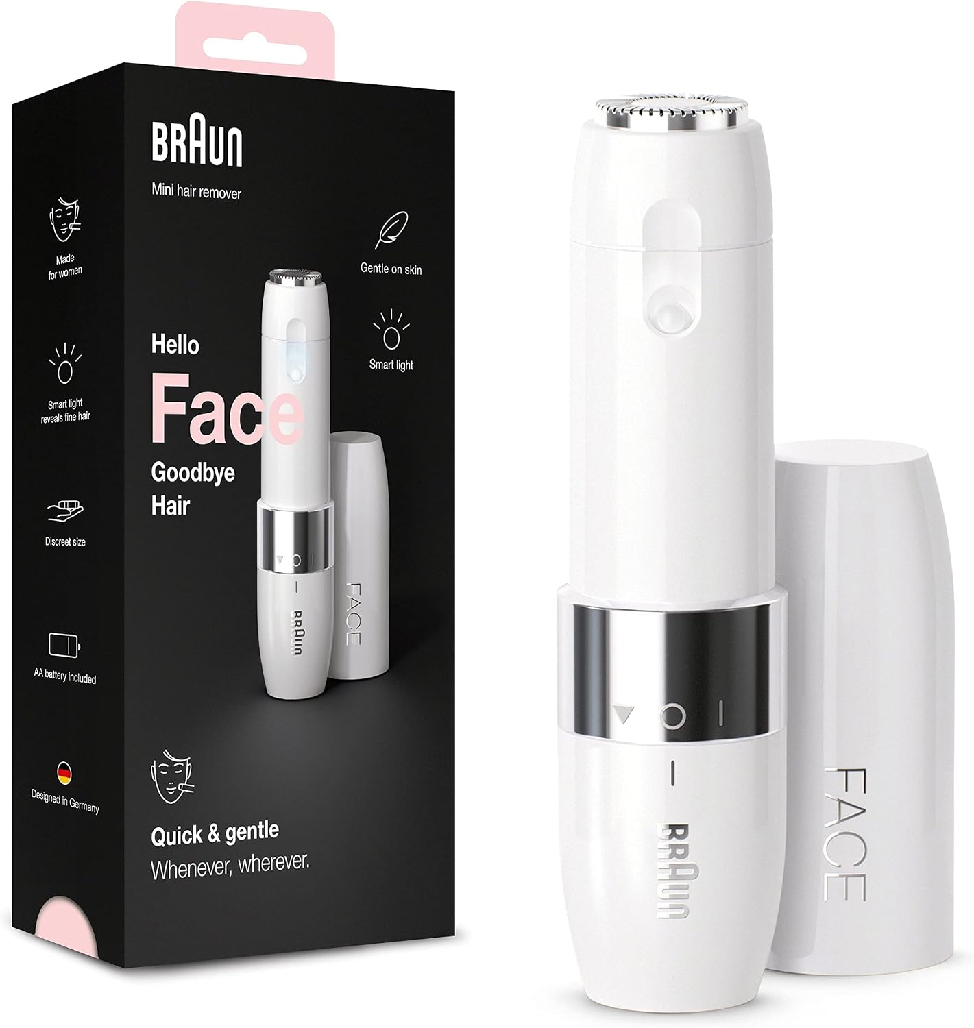 Detalle de Braun Rasoir Visage Électrique Pour Femme Face Mini FS1000 Blanc — Doux, Rapide et Portable