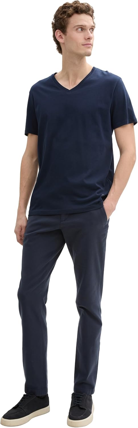 Thumbnail 3 de TOM TAILOR herr-T-shirt i 2-pack med V-ringning, kort ärm och 100 % bomull