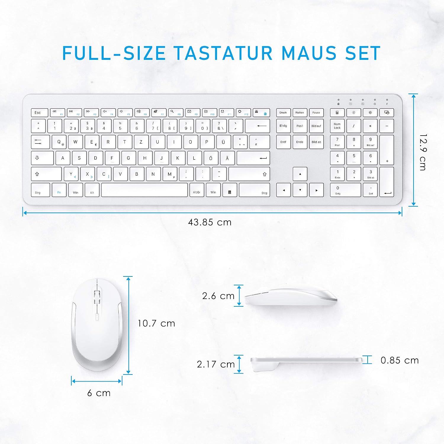 Thumbnail 5 de seenda SK38-3 Kabelloses Tastatur-Maus-Set ⌨