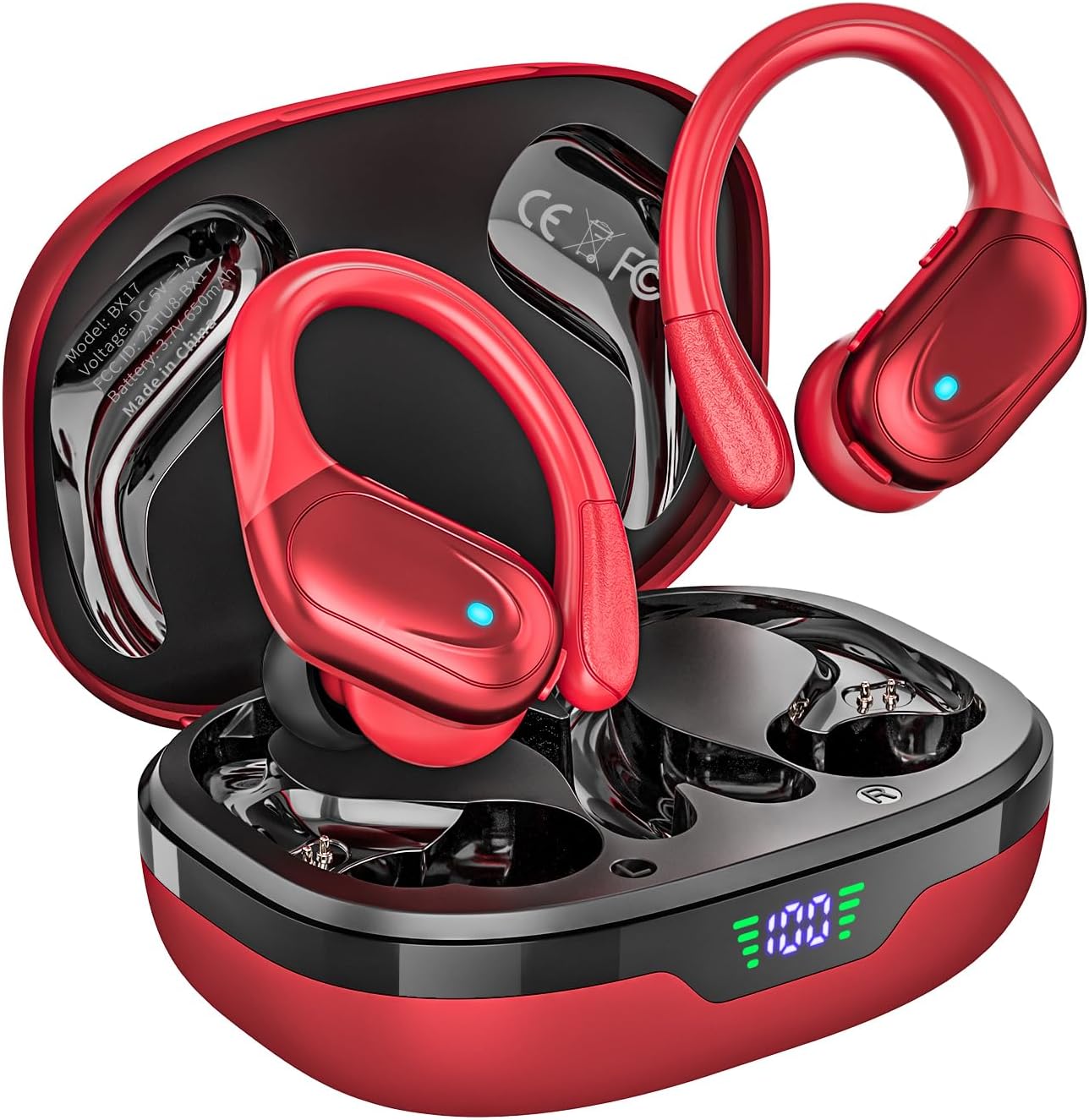 Detalle de HAOYUYAN Wireless Earbuds, Red