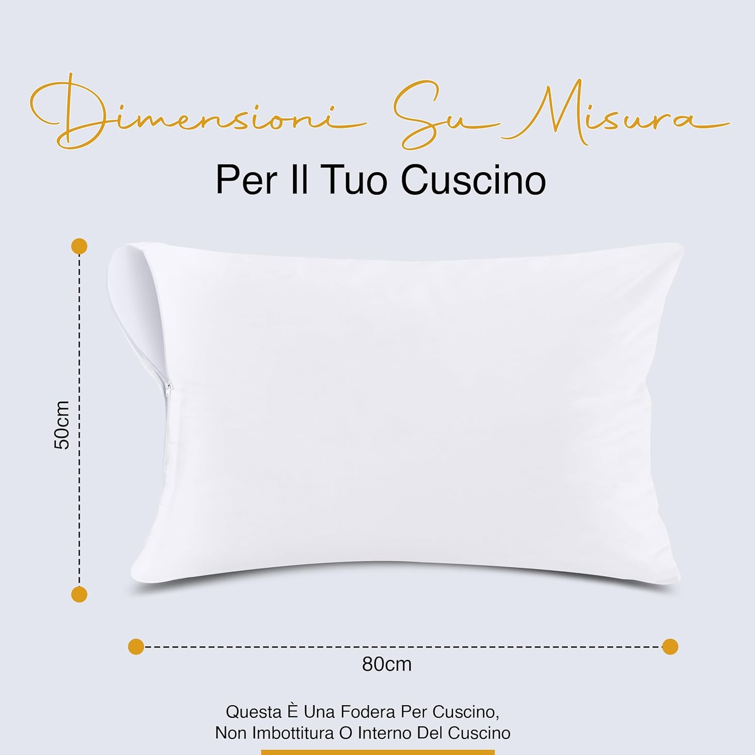 Detalle de Utopia Bedding Copricuscini impermeabili 50x80 cm con cerniera (set da 2), federe per cuscini Oeko-TEX