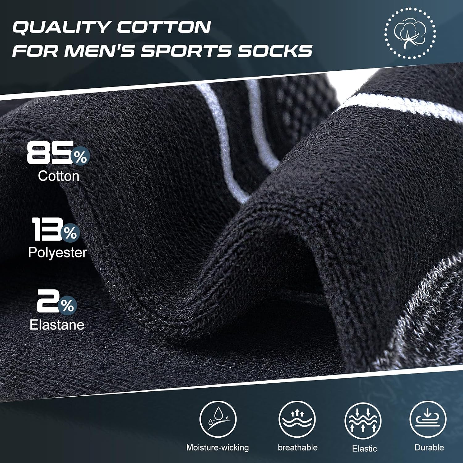 Thumbnail 1 de inaWarm Mens Socks – Breathable, Cushioned Outdoor Hiking Socks (5 Pairs)