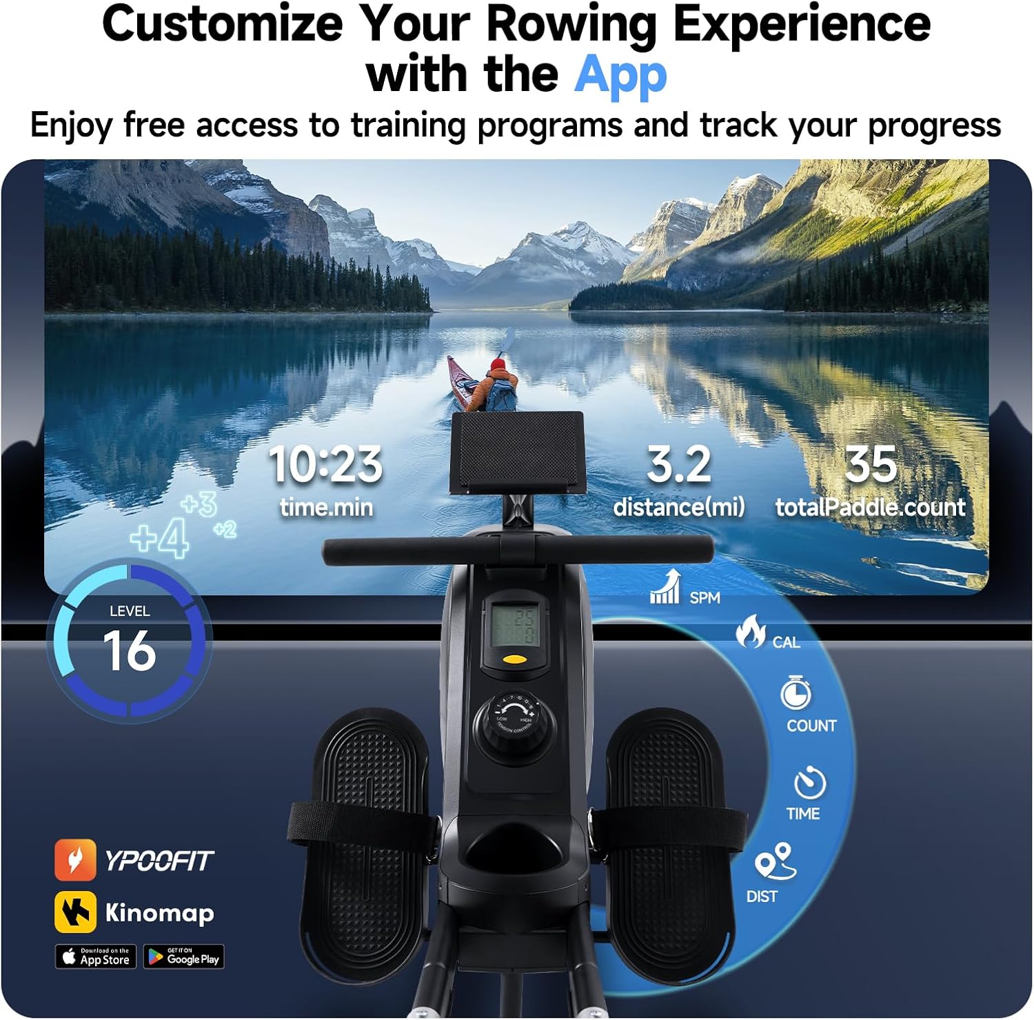 Thumbnail 6 de Rowing Machine 350 LB Capacity ⚙
