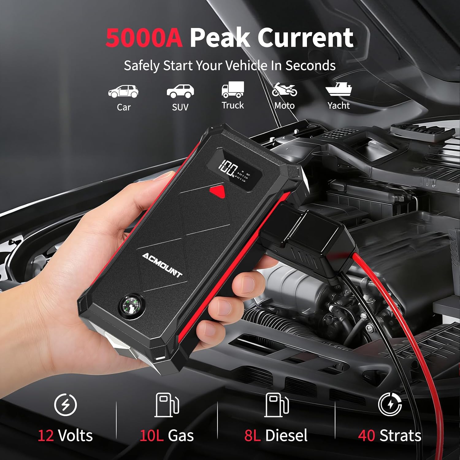 Thumbnail 1 de Acmount 5000A jump starter pack for 12V