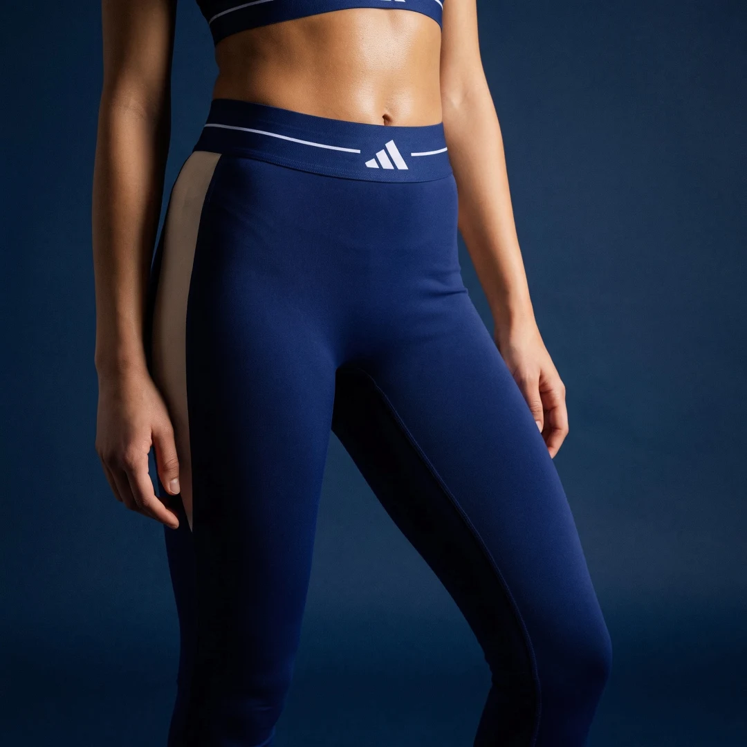 Detalle de Mallas largas Hyperglam Colour Block de Adidas – azul
