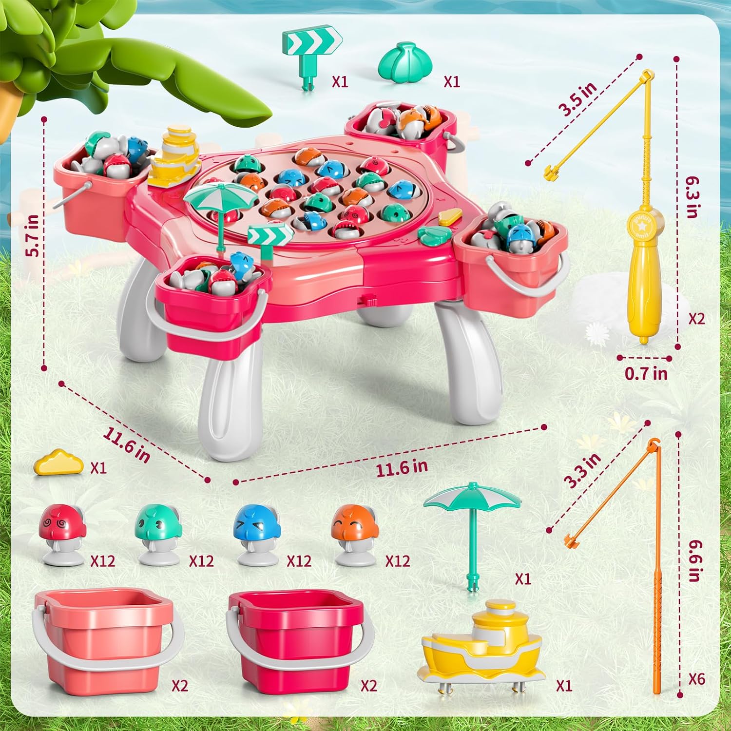 Thumbnail 5 de WATUDOU Magnetic Fishing Game 70 pcs 🎲